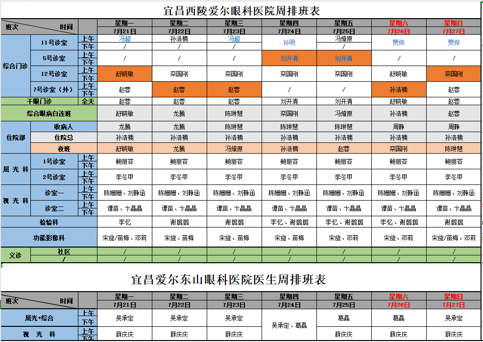 门诊排班